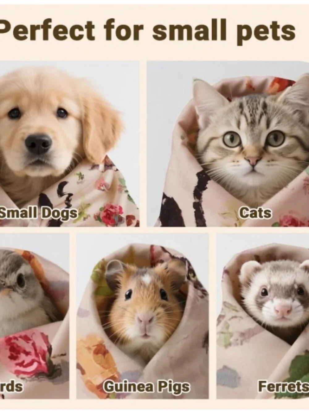 Cat/Dog Burrito Wrap for Grooming and Cutting Nails/Furryland Pattern